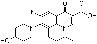 structure of CAS# 124858-35-1, Nadifloxacin;(+/-)-9-Fluoro-6,7-dihydro-8-(4-hydroxypiperidino)-5-methyl-1-oxo-1H,5H-benzo[ij]quinolizine-2-carboxylic acid