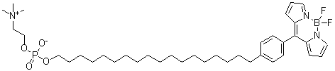 structure of CAS# 1250963-36-0, (T-4)-Difluoro[2-[[hydroxy[[18-[4-[(1H-pyrrol-2-yl)(2H-pyrrol-2-ylidene)methyl]phenyl]octadecyl]oxy]phosphinyl]oxy]-N,N,N-trimethylethanaminiumato]boron;CLR 1501