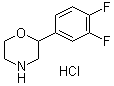 structure of CAS# 1251033-05-2, 2-(3,4-Difluorophenyl)morpholine hydrochloride (1:1)