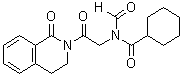 结构式 CAS# 125273-88-3, N-[2-(3,4-二氢-1-氧代-2(1H)-异喹啉基)-2-氧代乙基]-N-甲酰基环己烷甲酰胺