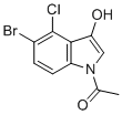 结构式 CAS# 125328-76-9, 1-(5-溴-4-氯-3-羟基-1H-吲哚-1-基)乙酮
