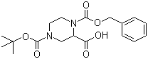 结构式 CAS# 126937-41-5, N-4-叔丁氧羰基-N-1-苄氧羰基-2-哌嗪羧酸