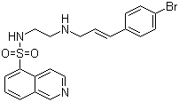 结构式 CAS# 127243-85-0, H 89; N-[2-[[3-(4-溴苯基)-2-丙烯-1-基]氨基]乙基]-5-异喹啉磺酰胺