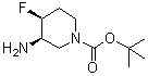 结构式 CAS# 1273565-65-3, (3R,4S)-rel-3-氨基-4-氟-1-哌啶羧酸叔丁酯