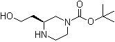 结构式 CAS# 1273577-11-9, (3S)-3-(2-羟基乙基)-1-哌嗪羧酸叔丁酯