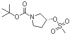结构式 CAS# 127423-61-4, (R)-3-[(甲基磺酰基)氧基]吡咯烷-1-羧酸叔丁酯