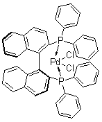 结构式 CAS# 127593-28-6, [(S)-(-)-2,2'-双(二苯基膦)-1,1'-联萘]二氯化钯