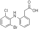 结构式 CAS# 127792-23-8, 2-[(2-溴-6-氯苯基)氨基]苯乙酸
