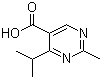 结构式 CAS# 127958-08-1, 4-异丙基-2-甲基嘧啶-5-甲酸
