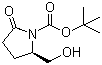 结构式 CAS# 128811-37-0, Boc-D-焦谷胺醇; (2R)-2-羟甲基-5-氧代吡咯烷-1-甲酸叔丁酯