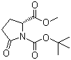 结构式 CAS# 128811-48-3, N-叔丁氧羰基-D-焦谷氨酸甲酯