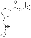 structure of CAS# 1289387-40-1, 3-[(Cyclopropylamino)methyl]-1-pyrrolidinecarboxylic acid tert-butyl ester