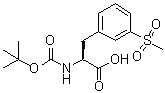 结构式 CAS# 1289646-76-9, N-[(1,1-二甲基乙氧基)羰基]-3-(甲基磺酰基)-L-苯丙氨酸