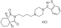 结构式 CAS# 129273-38-7, 盐酸哌罗匹隆; N-{4-[4-(1,2-苯并噻唑-3-基)-1-哌嗪]丁基}环己-1,2-二甲酰亚胺盐酸盐