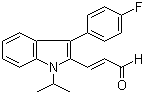 structure of CAS# 129332-30-5, Fenal;1-Isopropyl-2-acrolein-3-(4-fluorophenyl)indole; 3-[3-(4-Fluorophenyl)-1-isopropyl-1H-indole-2-yl]-2-propenal