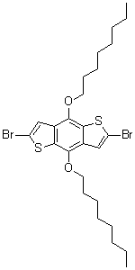 structure of CAS# 1294515-75-5, 2,6-Dibromo-4,8-bis(octyloxy)benzo[1,2-b:4,5-b']dithiophene