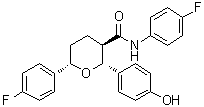 结构式 CAS# 1296129-15-1, (2R,3R,6S)-N,6-双(4-氟苯基)四氢-2-(4-羟基苯基)-2H-吡喃-3-甲酰胺