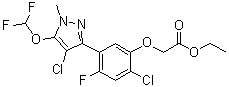 structure of CAS# 129630-19-9, Pyraflufen-ethyl;Ethyl [2-chloro-5-(4-chloro-5-difluoromethoxy-1-methylpyrazol-3-yl)-4-fluorophenoxy]acetate; HERB 1; Pyraflufen-ethyl; Thunderbolt