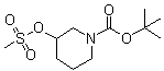 结构式 CAS# 129888-60-4, 3-(甲基磺酰基氧基)哌啶-1-羧酸叔丁酯