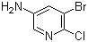 structure of CAS# 130284-53-6, 2-Chloro-3-bromo-5-aminopyridine;3-Bromo-2-chloro-5-aminopyridine; 5-Amino-3-bromo-2-chloropyridine