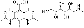 Methylglucamine diatrixoate molecular structure (CAS 131-49-7)
