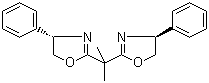 structure of CAS# 131457-46-0, (S,S)-2,2'-Isopropylidene-bis(4-phenyl-2-oxazoline);(S,S)-2,2-Bis(4-phenyl-2-oxazolin-2-yl)propane; (-)-2,2'-Isopropylidenebis[(4S)-4-phenyl-2-oxazoline]
