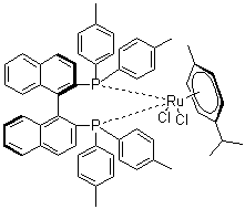 结构式 CAS# 131614-43-2, [(R)-(+)-2,2'-双(二对甲苯基膦)-1,1'-联萘](对伞花烃)二氯化钌