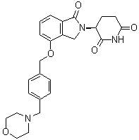 结构式 CAS# 1323403-33-3, (S)-3-(4-((4-(吗啉基甲基)苄基)氧基)-1-氧代异吲哚啉-2-基)哌啶-2,6-二酮