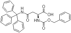结构式 CAS# 132388-57-9, N-苄氧羰基-N'-三苯甲基-L-天冬酰胺