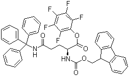 结构式 CAS# 132388-65-9, N-芴甲氧羰基-N'-三苯甲基-L-谷氨酰胺五氟苯酯