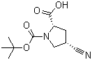 结构式 CAS# 132622-71-0, (2S,4S)-4-氰基-1,2-吡咯烷二羧酸 1-叔丁酯
