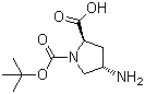 结构式 CAS# 132622-78-7, (2R,4S)-4-氨基-1,2-吡咯烷二羧酸 1-叔丁酯