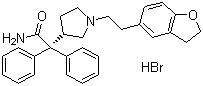 结构式 CAS# 133099-07-7, 氢溴酸达非那新; {1-[2-(2,3-二氢苯并呋喃-5-基)乙基]-3-吡咯烷基}-2,2-二苯基乙酰胺氢溴酸盐