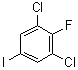 structure of CAS# 133307-08-1, 1,3-Dichloro-2-fluoro-5-iodobenzene;3,5-Dichloro-4-fluoro-1-iodobenzene; 3,5-Dichloro-4-fluoroiodobenzene