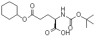 结构式 CAS# 133464-27-4, N-[叔丁氧羰基]-D-谷氨酸 5-环己基酯