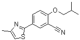 structure of CAS# 1335202-60-2, 2-Isobutoxy-5-(4-methylthiazol-2-yl)benzonitrile;2-(2-Methylpropoxy)-5-(4-methyl-2-thiazolyl)benzonitrile