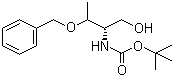 结构式 CAS# 133565-43-2, Boc-O-苄基-D-苏氨醇; Boc-(2R,3R)-2-氨基-3-苄氧基-1-丁醇; N-叔丁氧羰基-(2R,3R)-2-氨基-3-苄氧基-1-丁醇