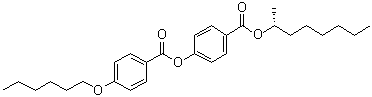 structure of CAS# 133676-09-2, 4-(Hexyloxy)benzoic acid 4-[[[(1R)-1-methylheptyl]oxy]carbonyl]phenyl ester;(+)-S 811; R 811; ZLI 3786