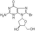 结构式 CAS# 13389-03-2, 8-溴-2'-脱氧鸟苷