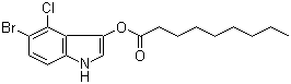 structure of CAS# 133950-77-3, Nonanoic acid 5-bromo-4-chloro-1H-indol-3-yl ester
