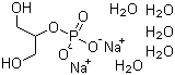 structure of CAS# 13408-09-8, beta-Glycerophosphoric acid disodium salt pentahydrate;Disodium beta-glycerol phosphate pentahydrate