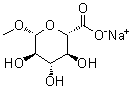 结构式 CAS# 134253-42-2, 甲基 beta-D-吡喃葡糖苷酸单钠盐