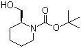 structure of CAS# 134441-93-3, tert-Butyl (S)-2-(hydroxymethyl)piperidine-1-carboxylate;tert-butyl (2S)-2-(hydroxymethyl)piperidine-1-carboxylate; 1-Boc-(S)-2-piperidinemethanol; tert-Butyl (2S)-2-(hydroxymethyl)piperidine-1-carboxylate