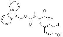 结构式 CAS# 134486-00-3, N-[芴甲氧羰基]-3-碘-L-酪氨酸