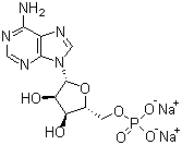 结构式 CAS# 13474-03-8, 5'-腺嘌呤核苷酸钠盐; 腺苷 5'-单磷酸二钠