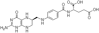 structure of CAS# 135-16-0, (-)-L-5,6,7,8-Tetrahydrofolic acid;5,6,7,8-Tetrahydrofolic acid; L-5,6,7,8-Tetrahydrofolic acid; THFA; Tetrahydrofolic acid; Tetrahydropteroylglutamic acid