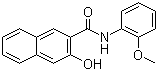 structure of CAS# 135-62-6, 3-Hydroxy-N-(2-methoxyphenyl)-2-naphthalenecarboxamide;Naphthol AS-OL; Azoic Coupling Component 20