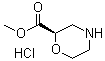 structure of CAS# 1352709-55-7, (2R)-2-Morpholinecarboxylic acid methyl ester hydrochloride (1:1)