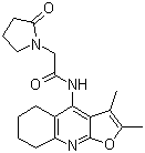 结构式 CAS# 135463-81-9, 考拉西坦; N-(2,3-二甲基-5,6,7,8-四氢呋喃并[2,3-b]喹啉-4-基)-2-(2-氧代吡咯烷-1-基)乙酰胺