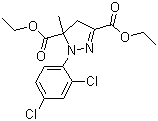 结构式 CAS# 135590-91-9, 吡咯二酸二乙酯; 吡唑解草酯; (RS)-1-(2,4-二氯苯基)-5-甲基-2-吡唑啉-3,5-二羧酸二乙酯